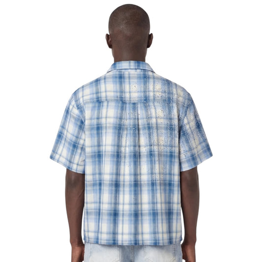 GUAPI 'SPLATTER PLAID' SHIRT (GLACIER)