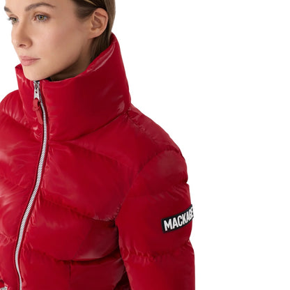 MACKAGE MADALYN-GLO HIGH-GLOSS DOWN JACKET| DARK RED