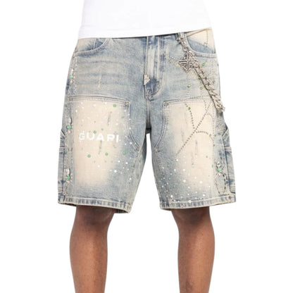 GUAPI 'SPIDER' DENIM SHORTS (EMERALD)
