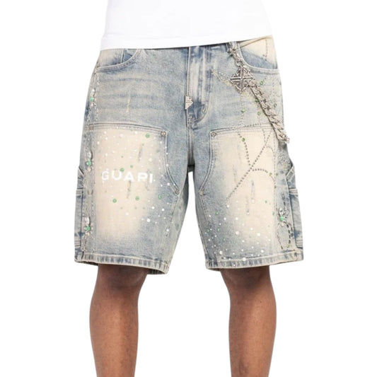 GUAPI 'SPIDER' DENIM SHORTS (EMERALD)