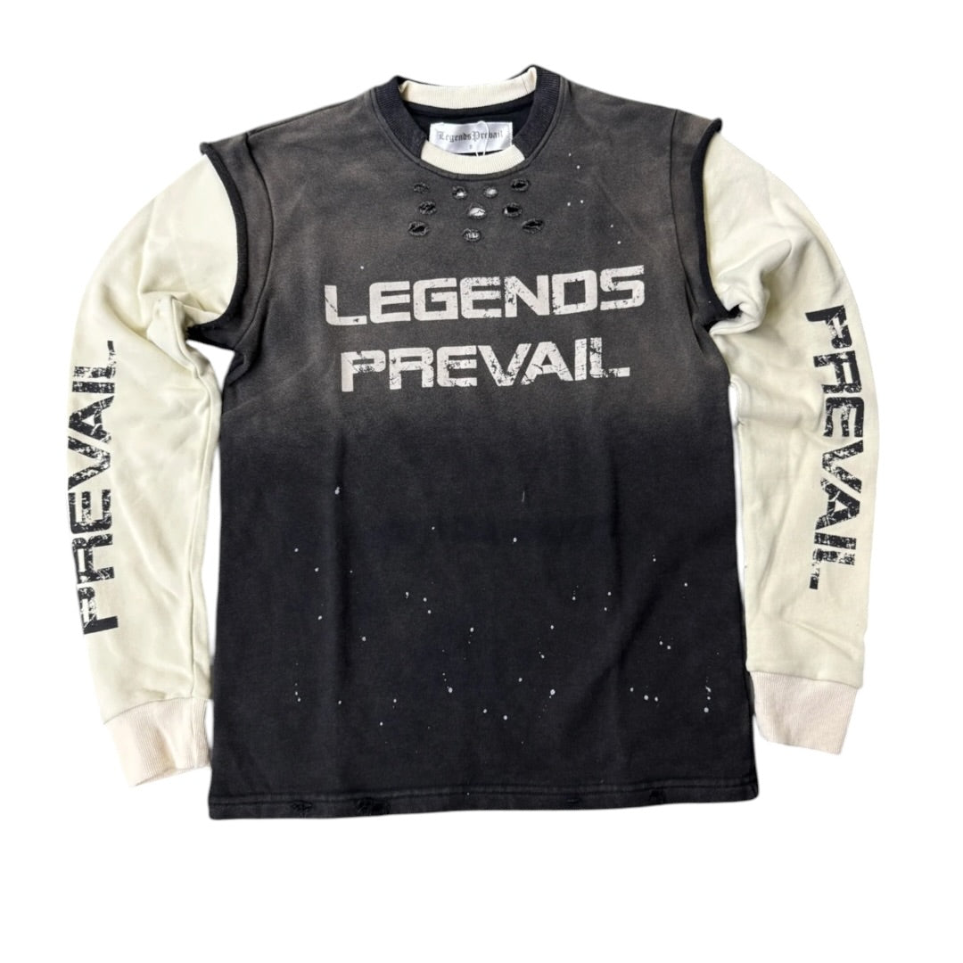 LEGENDS PREVAIL 'TWOFER' CREWNECK SWEATER(GREY WASH)