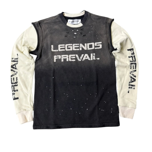 LEGENDS PREVAIL 'TWOFER' CREWNECK SWEATER(GREY WASH)