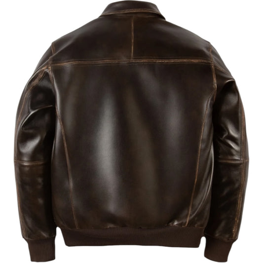 PELLE PELLE 'BASIC CORDED' LEATHER JACKET(BROWN)