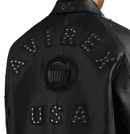 AVIREX LIMITED EDITION STUDDED ICON LEATHER JACKET