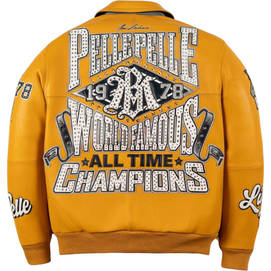 PELLE PELLE 'ALL TIME CHAMPIONS' LEATHER JACKET(YELLOW)