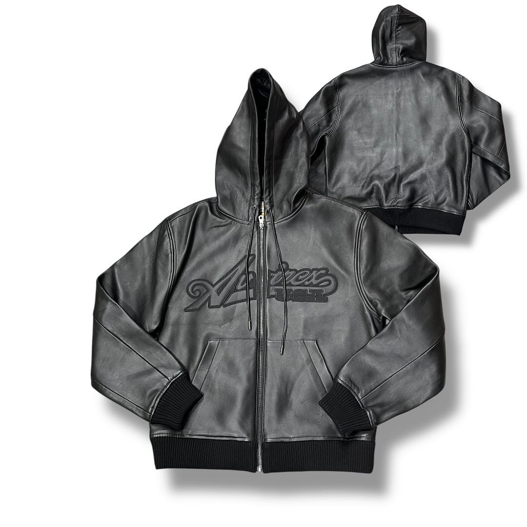 AVIREX NAPPA HOODIE BLACK 44AVF241O21