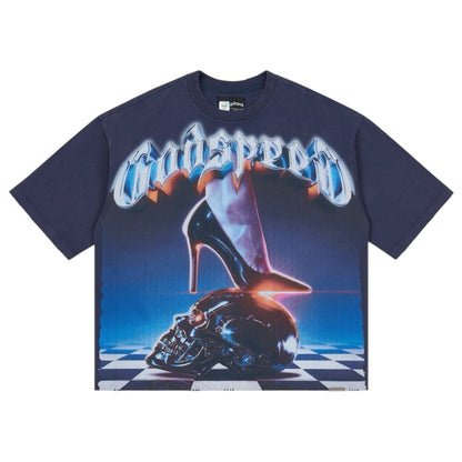 GODSPEED 'H.O.H' T SHIRT (NAVY)