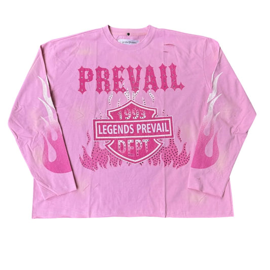 LEGENDS PREVAIL 'MOTOR FLAME' L/S TEE (PINK)