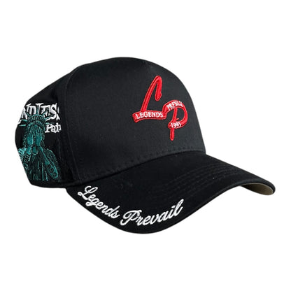 LEGENDS PREVAIL 'LP' HAT(BLACK/RED)