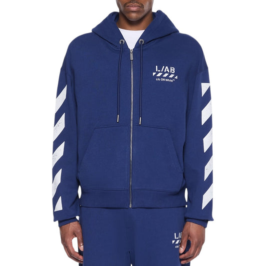 L/AB Off-White 'Core Diagonal' ZIP HOODIE (MARINE)