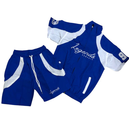 LEGENDS PREVAIL WINDBREAKER SHORT SET (ROYAL BLUE/WHITE)