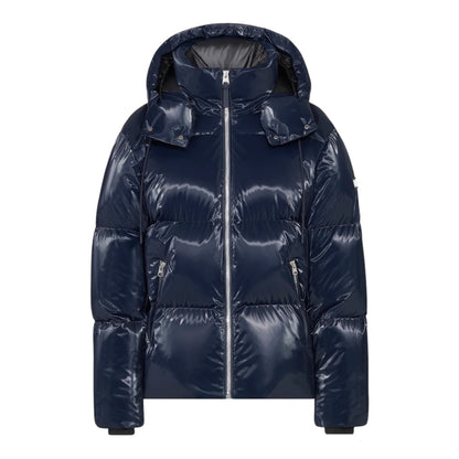 MACKAGE KENT-GLO HIGH GLOSS DOWN JACKET W/HOOD| MARINE BLUE