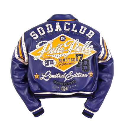 PELLE PELLE WOMEN ‘ONLY THE STRONG' CROPPED LEATHER JACKET|PURPLE