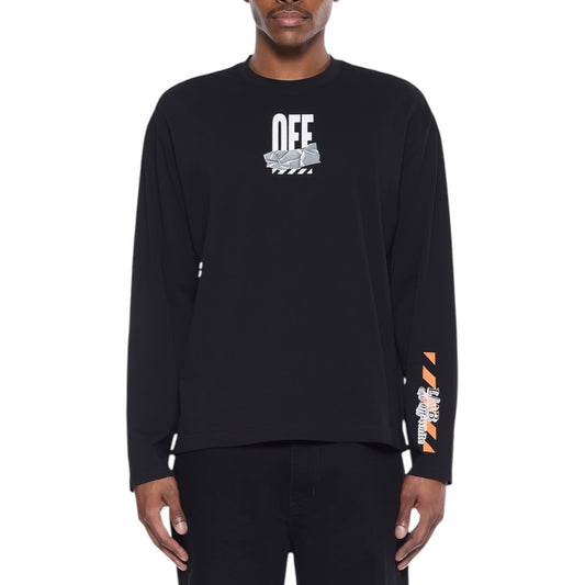 L/AB Off-White 'Off Active Tape' LONG-SLEEVE T SHIRT (BLACK)