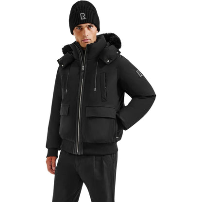 RUDSAK Jerome Down Bomber with Removable Fur| BLACK