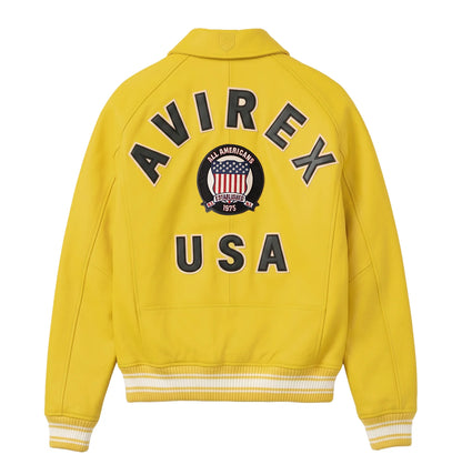 AVIREX FASHION ICON LEATHER JACKET | GOLD