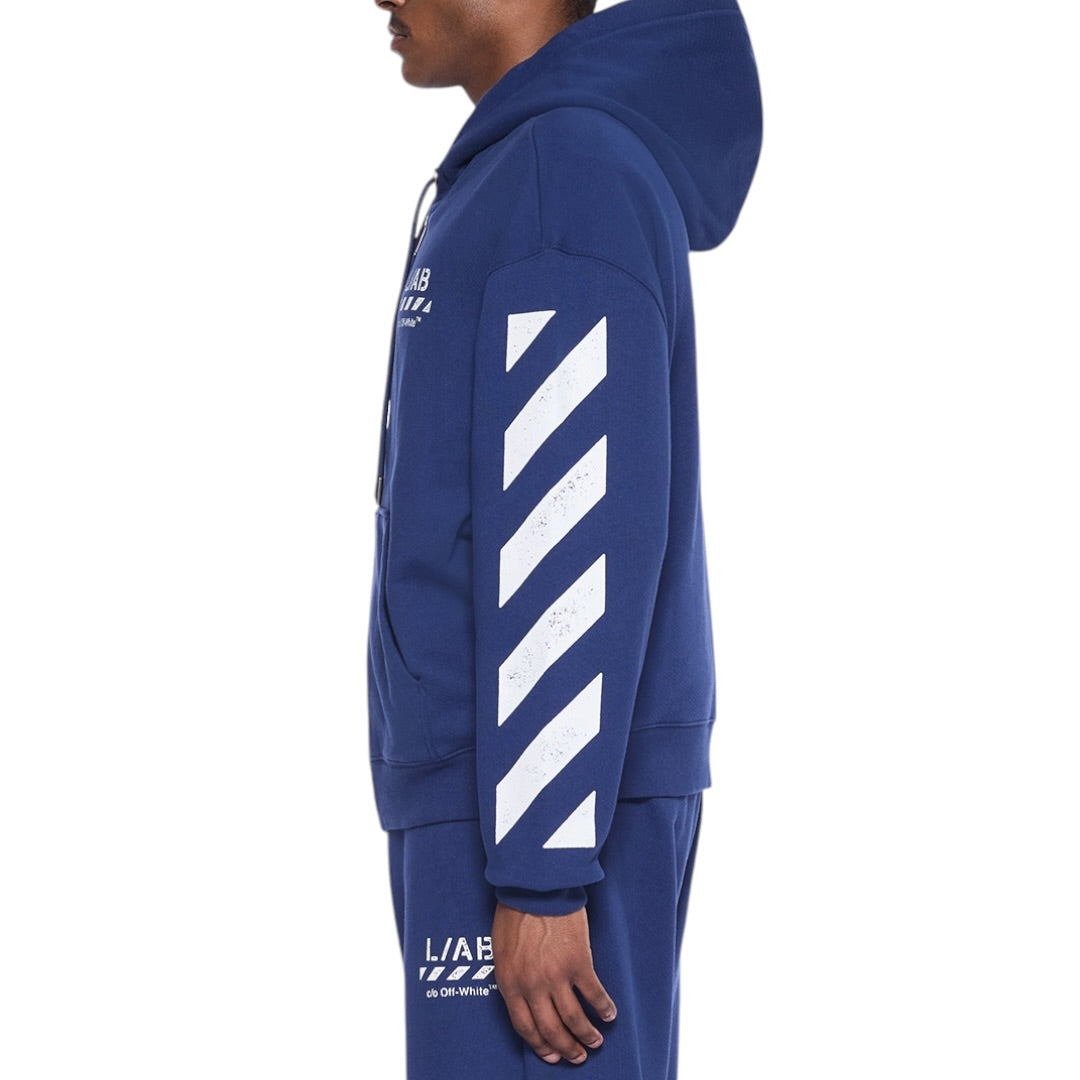 L/AB Off-White 'Core Diagonal' ZIP HOODIE (MARINE)