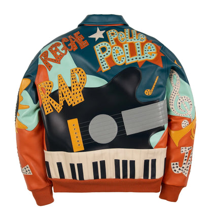 PELLE PELLE 'SOUNDS' LEATHER JACKET| TEAL/ORANGE