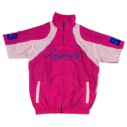 LEGENDS PREVAIL RHINESTONE WINDBREAKER SHORT SET (HOT PINK)