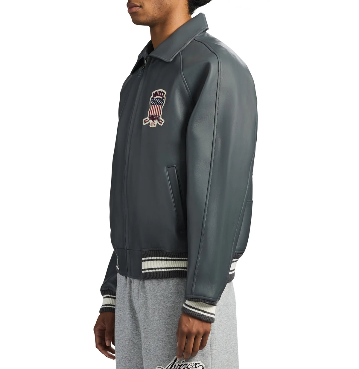 AVIREX FASHION ICON LEATHER JACKET | ASPHALT
