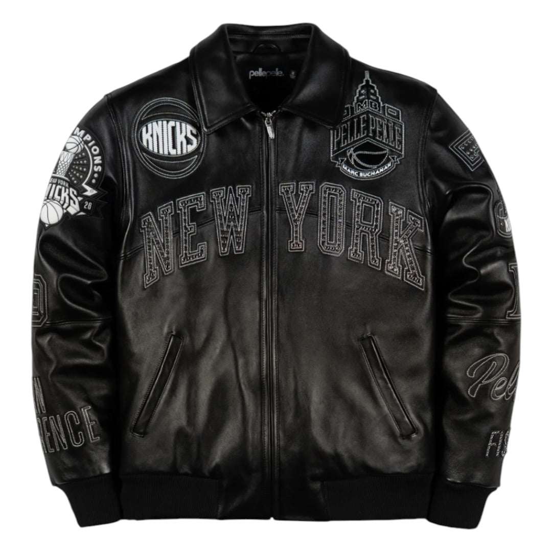 PELLE PELLE 'NEW YORK KNICKS' LEATHER JACKET(BLACK)