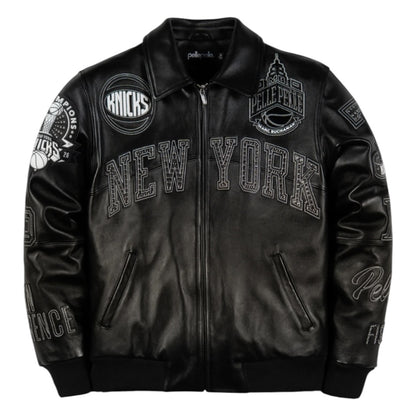 PELLE PELLE 'NEW YORK KNICKS' LEATHER JACKET(BLACK)