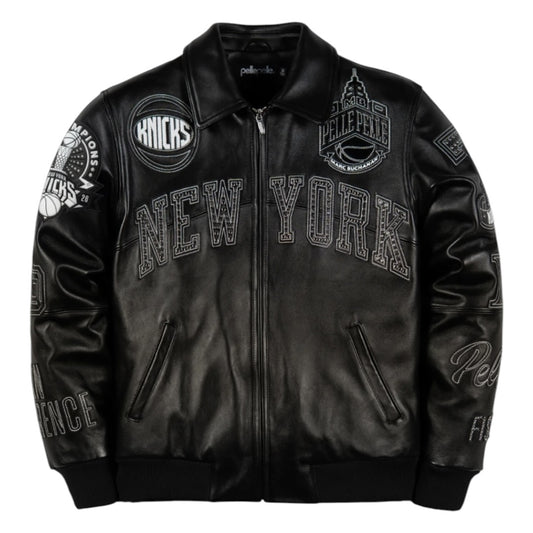 PELLE PELLE 'NEW YORK KNICKS' LEATHER JACKET(BLACK)