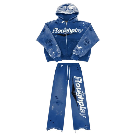 RoughPlay 'ZIP-UP' SWEATSUIT SET| ROYAL/BLACK