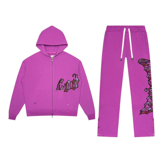 GODSPEED 'OG LOGO' SWEATSUIT (PINK PLAID)
