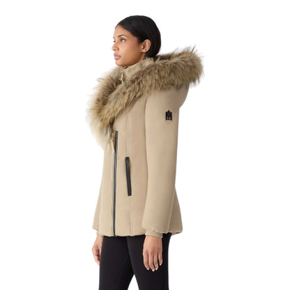 MACKAGE ADALI-F DOWN COAT W/ NATURAL FUR| LIGHT CAMEL