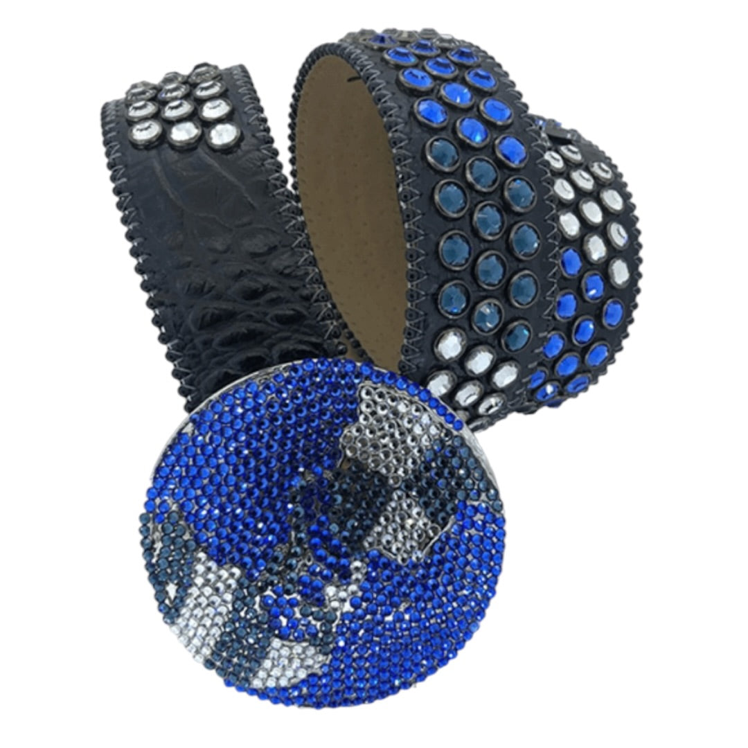 B.B. SIMON 'CYRUS 4' BELT (BLUE)
