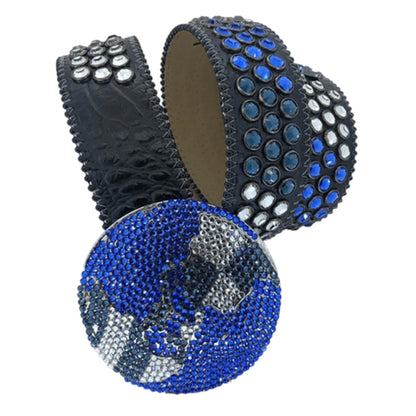 B.B. SIMON 'CYRUS 4' BELT (BLUE)