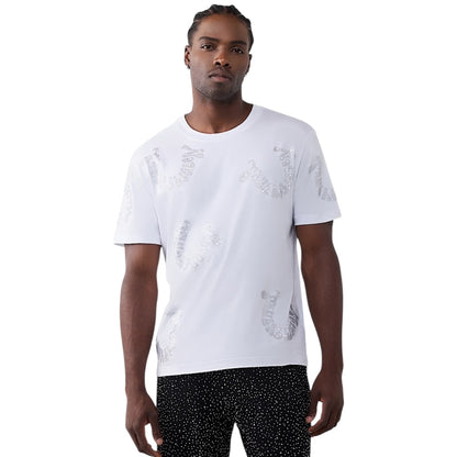TRUE RELGION WARPED LOGO RHINESTONE HEAVYWEIGHT TEE