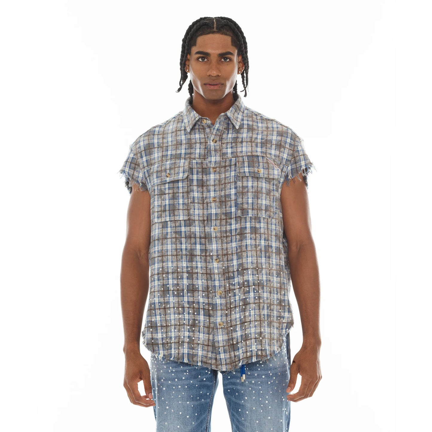 CULT 'SLEEVELESS WOVEN' SHIRT