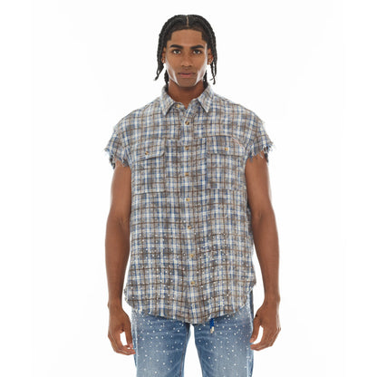CULT 'SLEEVELESS WOVEN' SHIRT