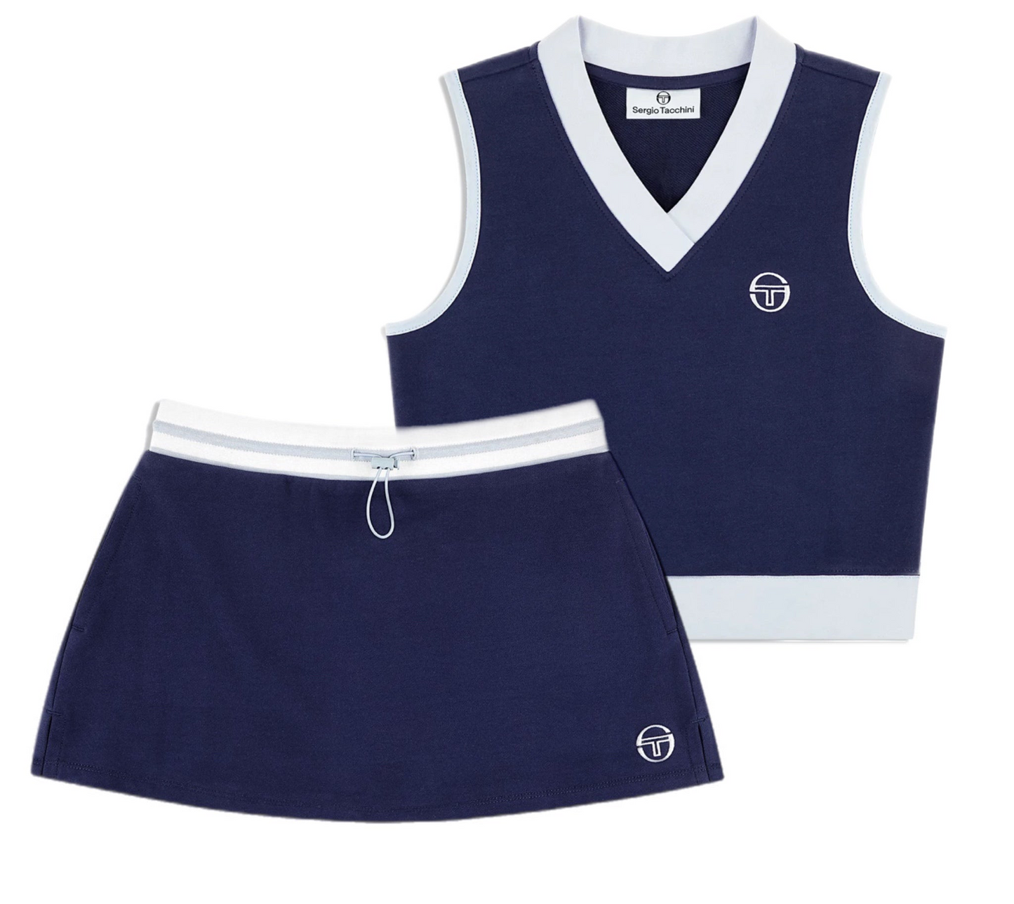 SERGIO TACCHINI WOMANS STS25W51217 SERGIO AIDA TANK MARITIME BLUE SKIRT SET