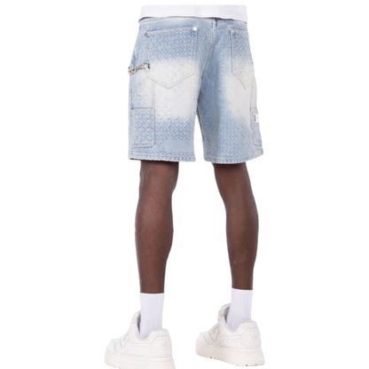 GUAPI 'STEEL PLATE' DENIM SHORTS (AQUA BLUE)