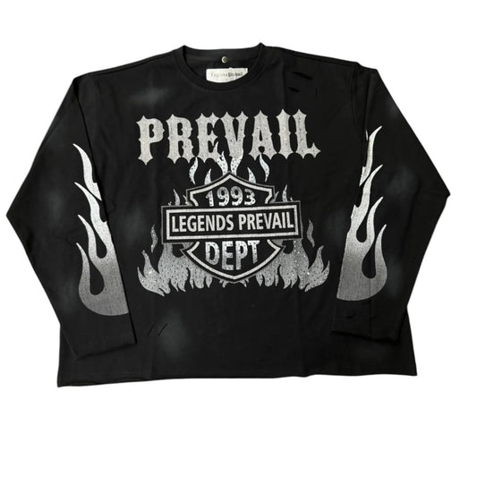 LEGENDS PREVAIL 'MOTOR FLAME' L/S TEE (BLACK)