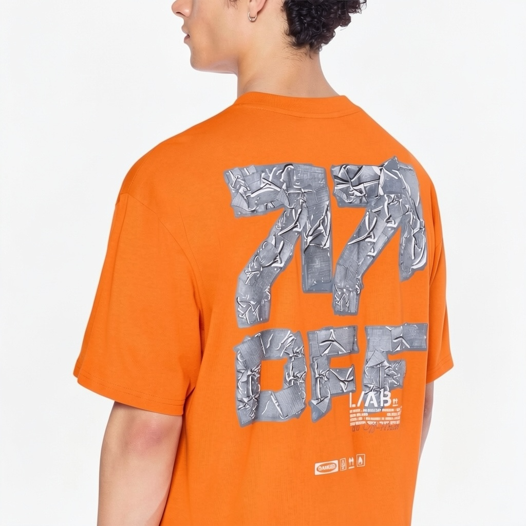 L/AB Off-White 'Duct Tape' T SHIRT (ORANGE TIGER)
