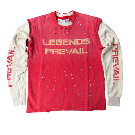 LEGENDS PREVAIL 'TWOFER' CREWNECK SWEATER(RED)