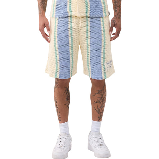 TRUE RELIGION WORLD TOUR KNIT STRIPPED SHORTS