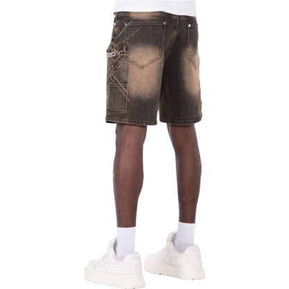 GUAPI 'SPIDER' DENIM SHORTS (VINTAGE BROWN)