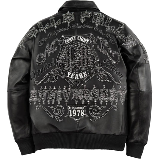 PELLE PELLE 'UNRIVALED ANNIVERSARY' LEATHER JACKET(BLK/SILV)