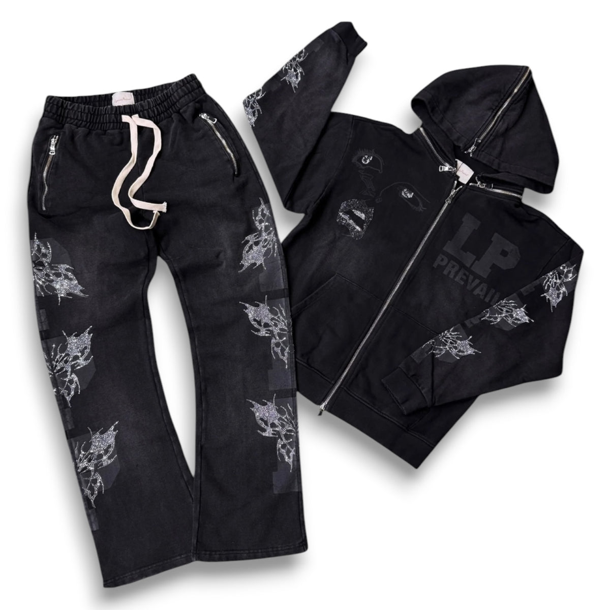 LEGENDS PREVAIL 'NO FEAR' SWEATSUIT SET (BLACK)