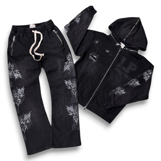 LEGENDS PREVAIL 'NO FEAR' SWEATSUIT SET (BLACK)