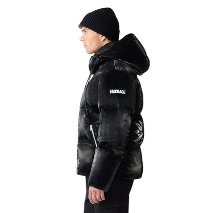 MACKAGE KENT-GLO HIGH GLOSS DOWN JACKET W/HOOD| BLACK