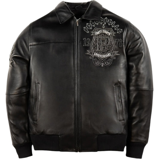 PELLE PELLE 'UNRIVALED ANNIVERSARY' LEATHER JACKET(BLK/SILV)