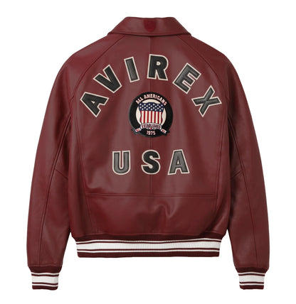 AVIREX FASHION ICON LEATHER JACKET |OXBLOOD