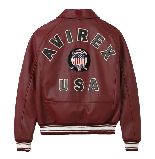 AVIREX FASHION ICON LEATHER JACKET |OXBLOOD