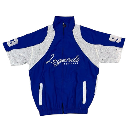 LEGENDS PREVAIL RHINESTONE WINDBREAKER SHORT SET (ROYAL BLUE)